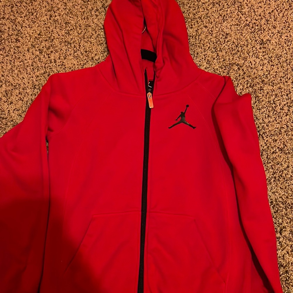 Red air Jordan zip up hoodie